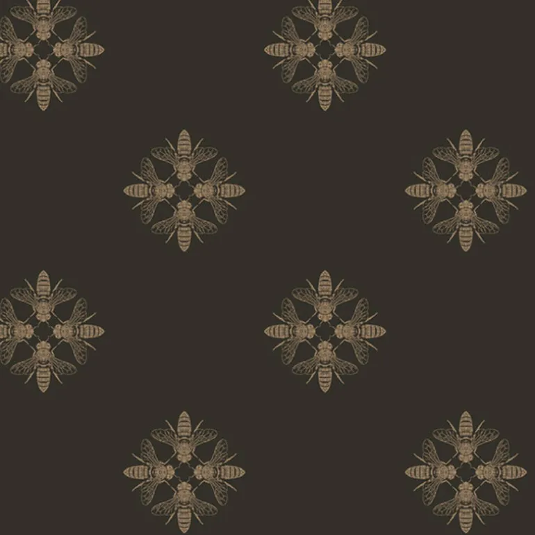 ON1642 Gold Black Honey Bee Wallpaper