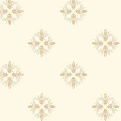 ON1641 Gold Cream Honey Bee Wallpaper