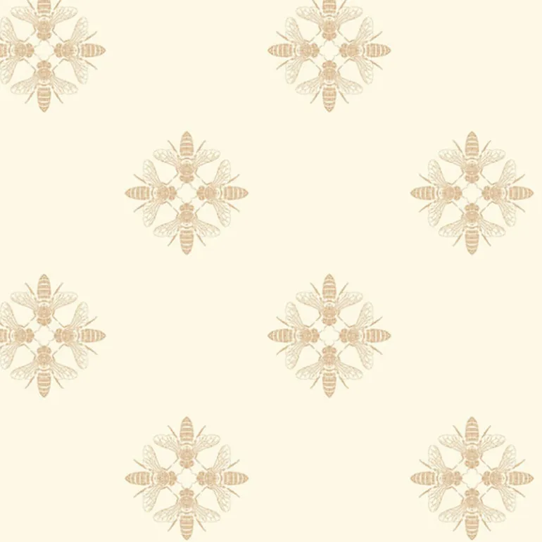 ON1641 Gold Cream Honey Bee Wallpaper