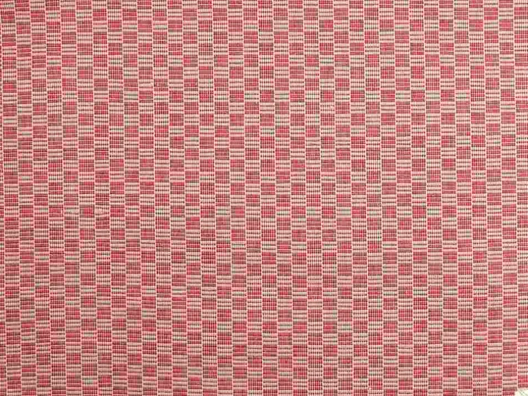 Ottoman Check Rose Laura Kiran Fabric