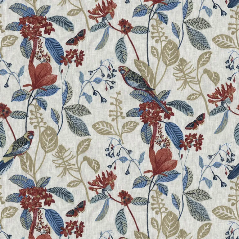 Parakeet Emb Indienne P/K Lifestyles Fabric