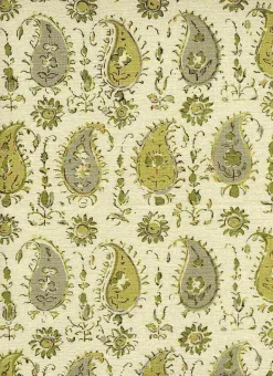 Persian Paisley Handprint Honey Dove Laura Kiran Fabric