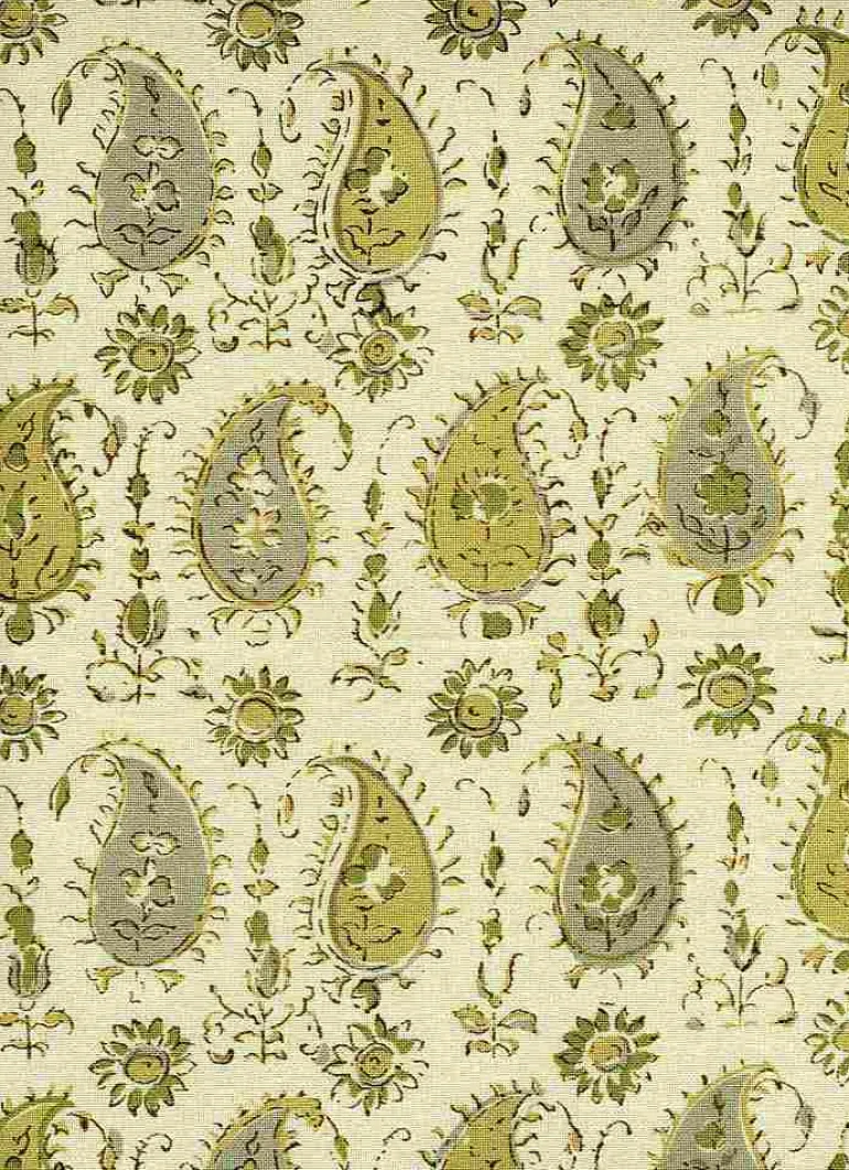 Persian Paisley Handprint Honey Dove Laura Kiran Fabric