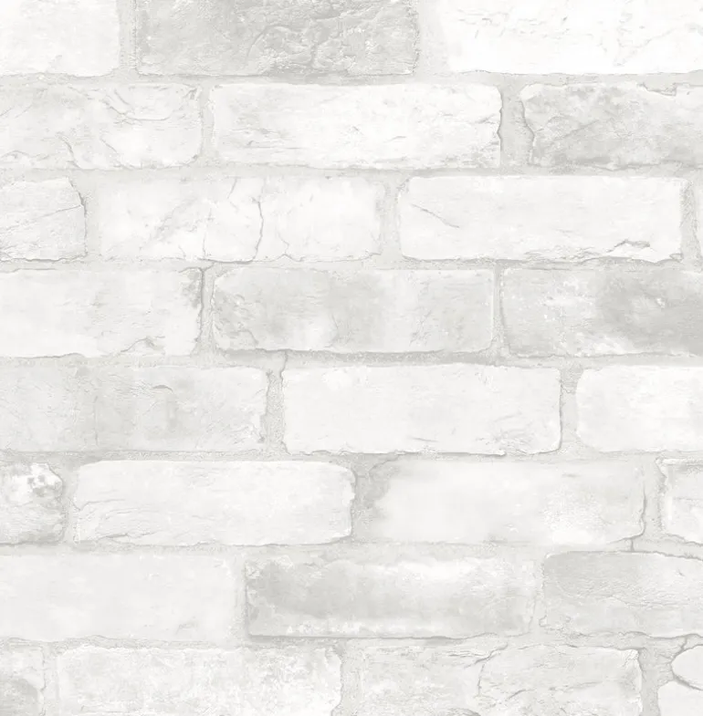 Reclaimed Bricks White Rustic Wallpaper