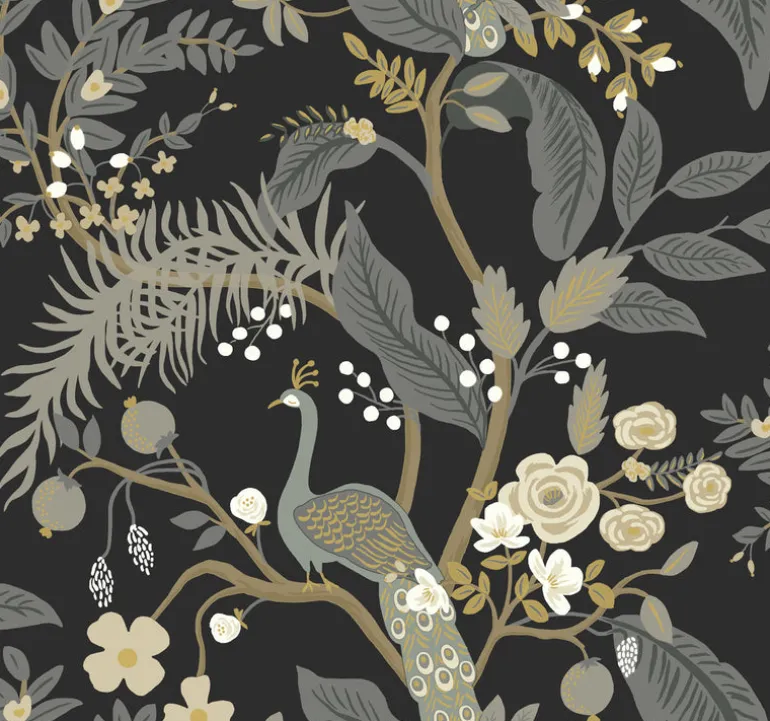 RI5170 Black Peacock Wallpaper
