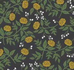 RI5151 Black/Gold Peonies Wallpaper