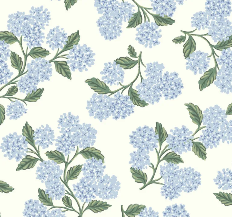RI5143 Blue/White Hydrangea Wallpaper