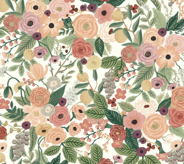 RI5122 Burgundy Garden Party Wallpaper