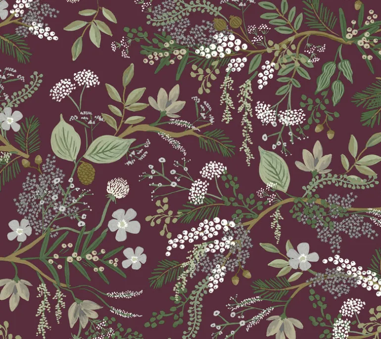 RI5164 Burgundy Juniper Forest Wallpaper