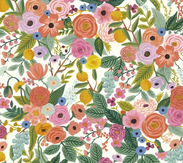 RI5119 Coral/Orange Garden Party Wallpaper