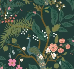 RI5168 Rifle Paper Co Emerald Peacock Wallpaper