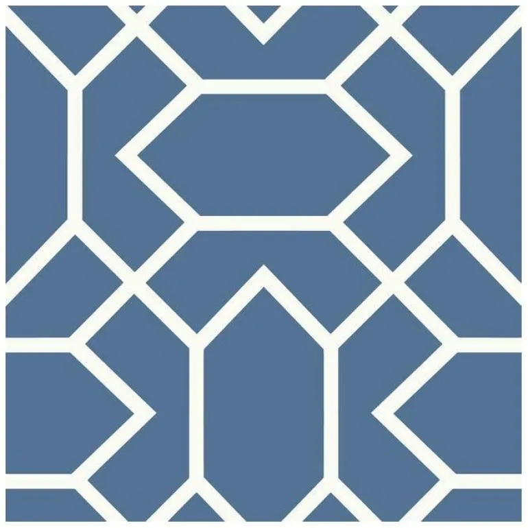 RMK9066WP Blue White Modern Geometric Peel & Stick Wallpaper