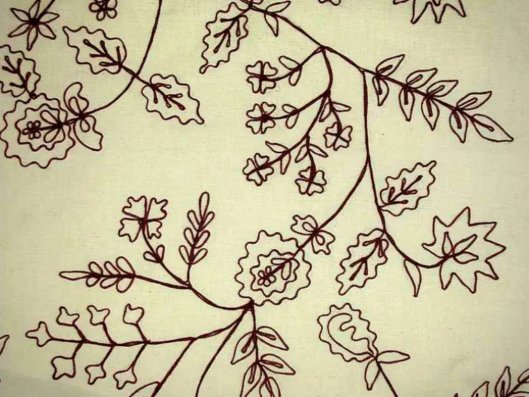 Romantic Vine Red Laura Kiran Fabric