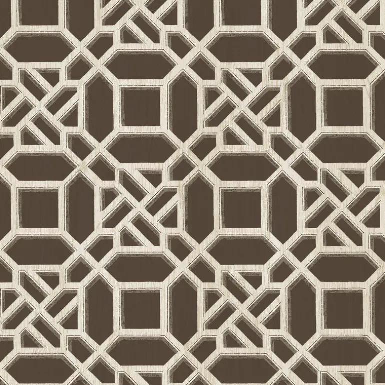 Sage Hill Adlington Brown Geometric Wallpaper