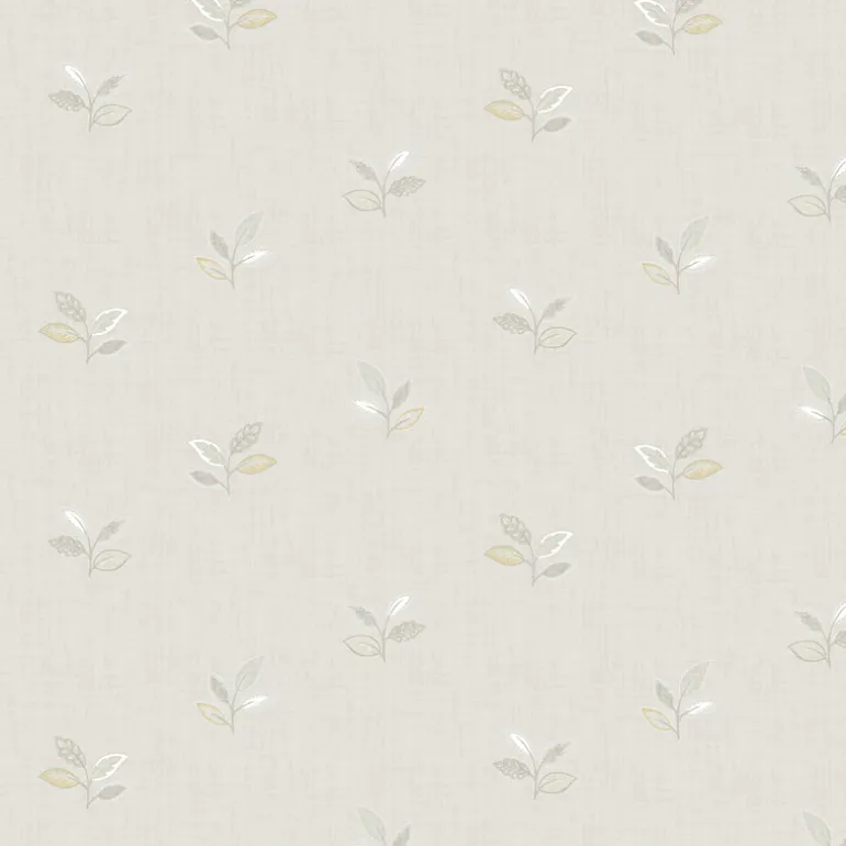 Sage Hill Leigh Grey Leaf Wallpaper