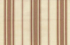 Saratoga Stripe Natural Red Tan Laura Kiran Fabric