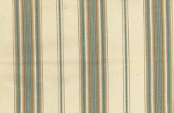 Saratoga Stripe Natural Teal Tan Laura Kiran Fabric