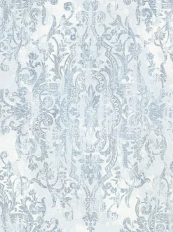 2909-SH-13006 Shirley Slate Distressed Damask Wallpaper