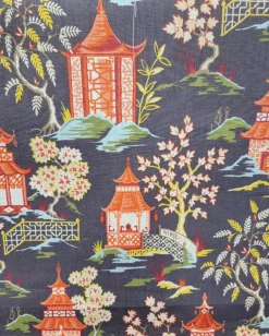 Shoji Lacquer Covington Pagoda Print Fabric