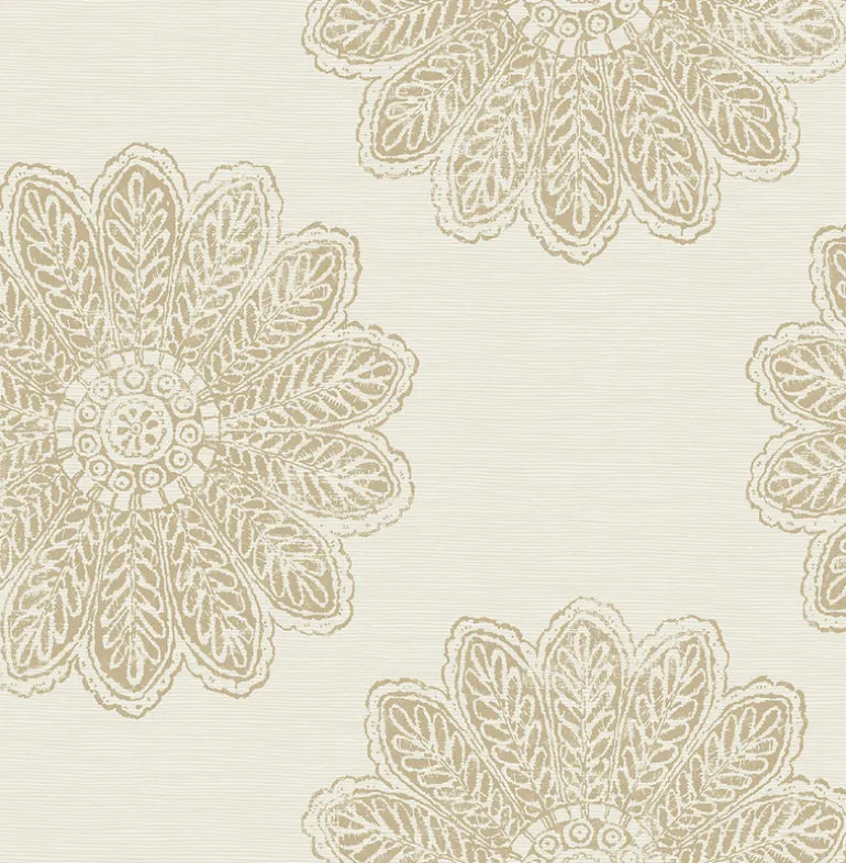 Sol Light Brown Medallion Wallpaper