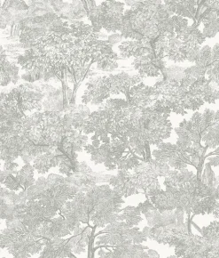 Spinney Grey Toile Wallpaper