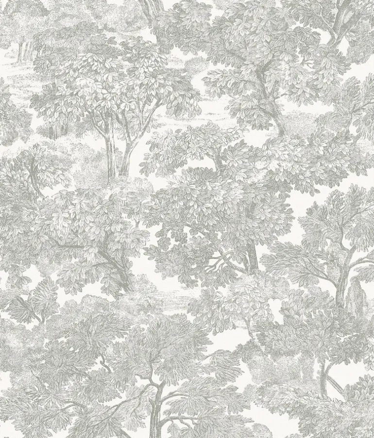 Spinney Grey Toile Wallpaper