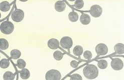 Spiral Branch Print Blue Chambray Laura Kiran Fabric