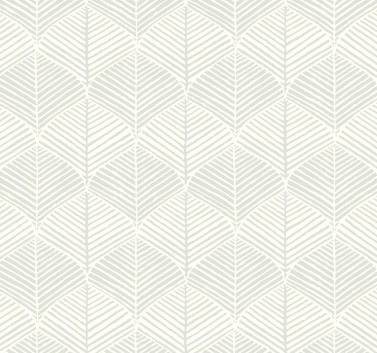 SS2565 White Gray Palm Thatch Wallpaper