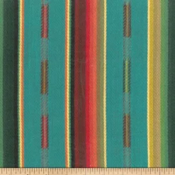 Sundance Stripe Turquoise Multi Laura Kiran Fabric