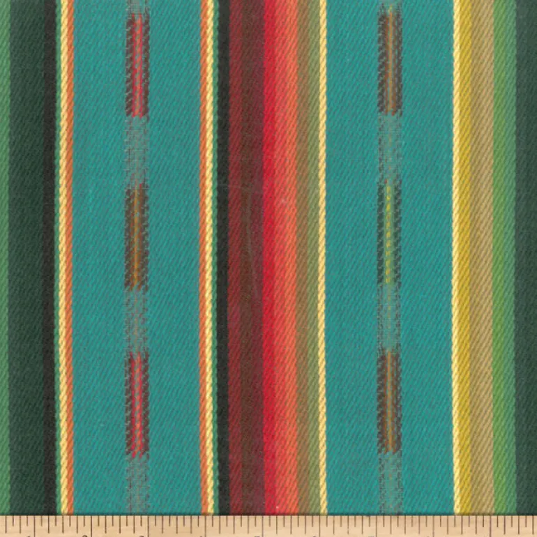 Sundance Stripe Turquoise Multi Laura Kiran Fabric