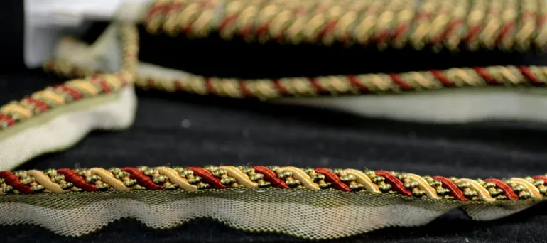 1009T 8870 Red Gold Green Lip Cord Trim