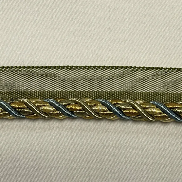1008-T 8821 Sage Green Aqua Gold Trimland 3/8 inch Lipcord Trim