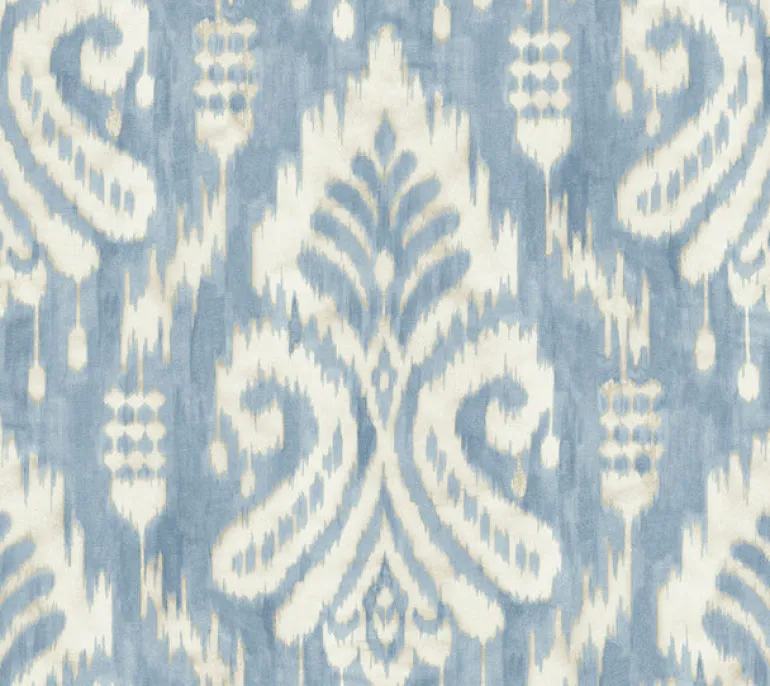 TC2644 Blue Hawthorne Ikat Wallpaper