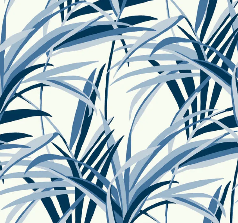 TC2602 Blue White Tropical Paradise Wallpaper