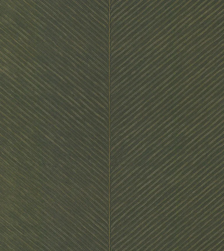 TC2693 Green Gold Palm Chevron Wallpaper