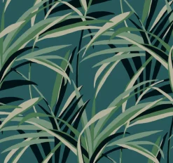 TC2607 Green Teal Tropical Paradise Wallpaper