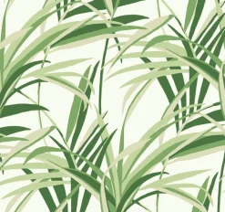 TC2601 Green White Tropical Paradise Wallpaper
