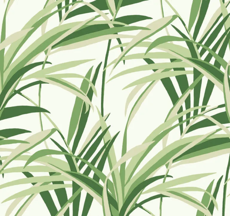 TC2601 Green White Tropical Paradise Wallpaper