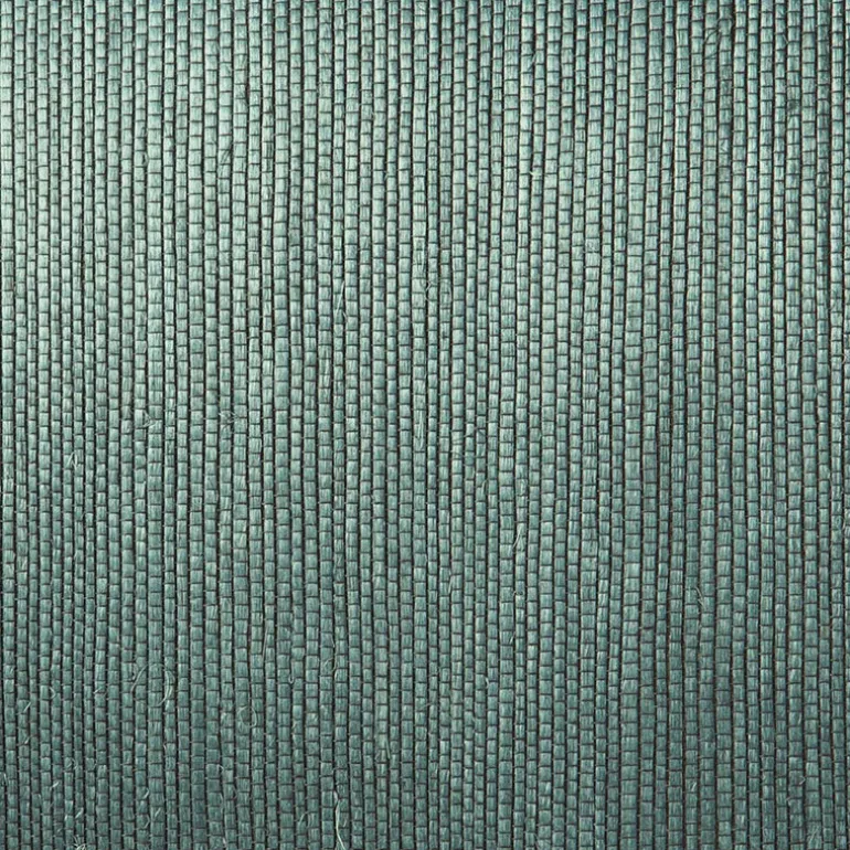 Thanos Teal Grasscloth Wallpaper