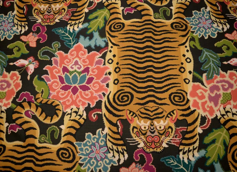 Tiger Eye Slate P Kaufmann Fabric