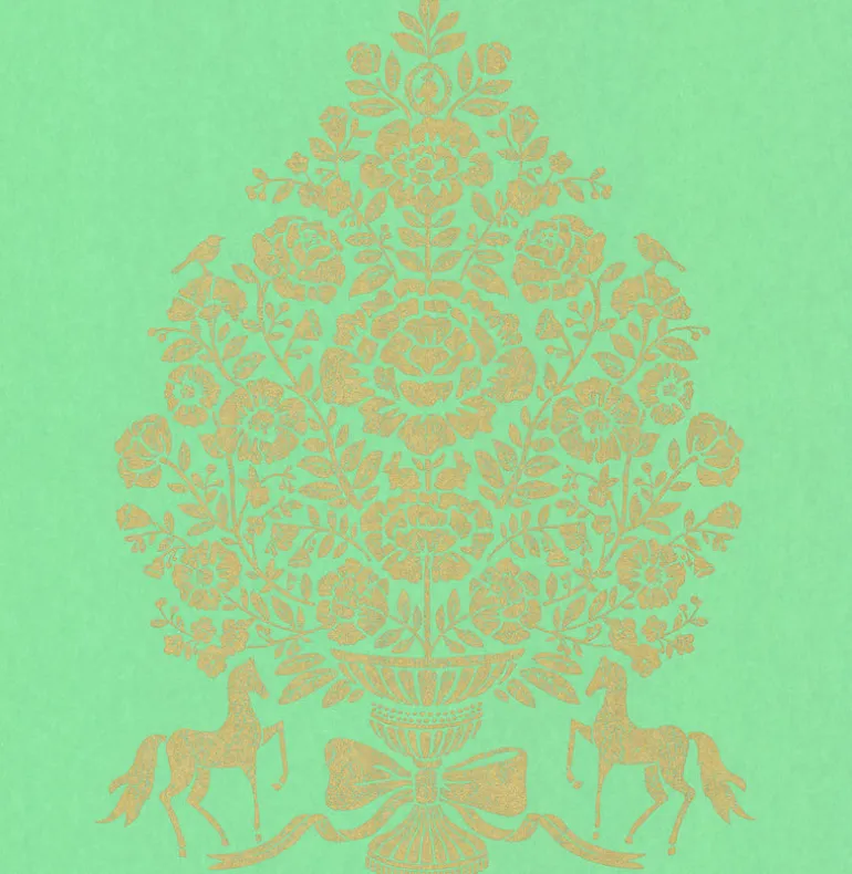 Till Turquoise President Damask Wallpaper