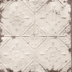Tin Ceiling Beige Distressed Tiles Wallpaper