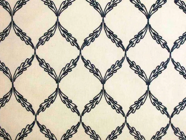 Trellis Blue Laura Kiran Fabric