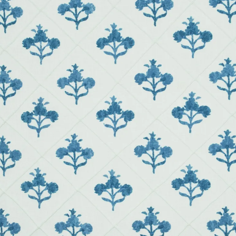 Trois Fleurs Indigo P Kaufmann Fabric