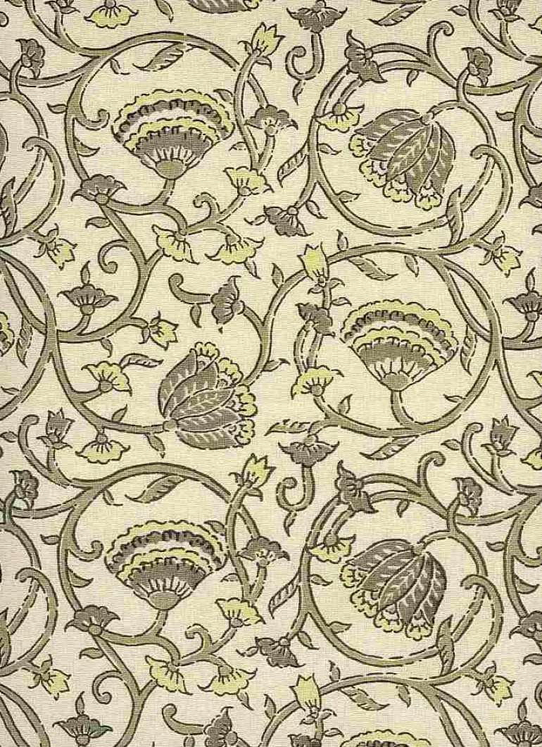 Tulipvine Handprint Natural Taupe Laura Kiran Fabric