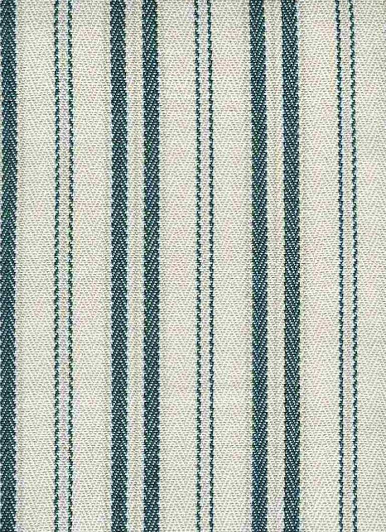 Twill Ticking Teal White Laura Kiran Fabric