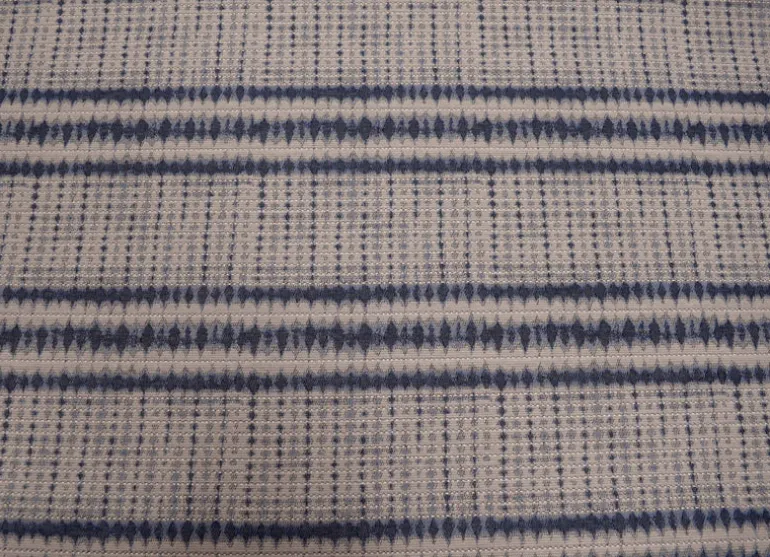 Ume Indigo Crypton Geometric Ikat Stripe Fabric