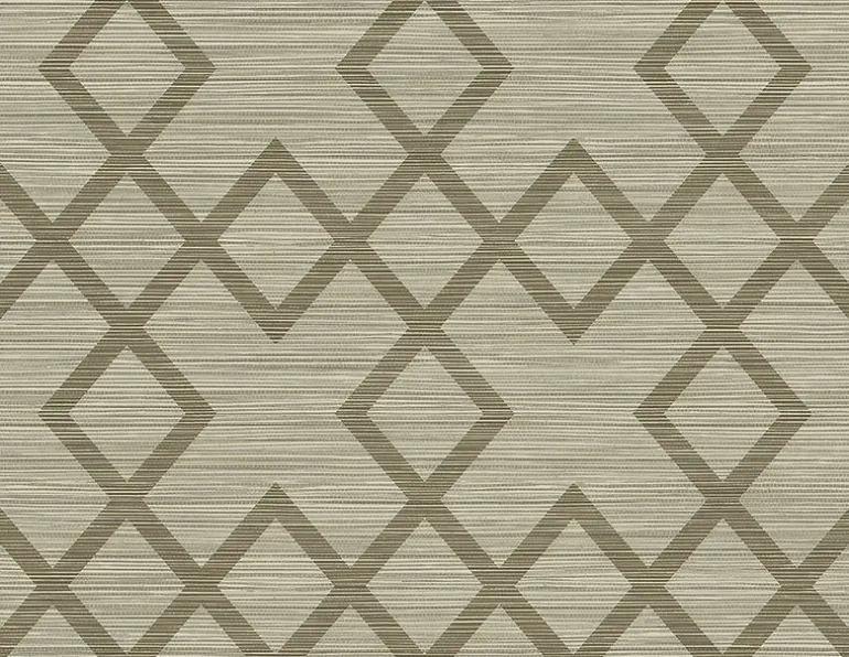 Vana Brown Woven Diamond Wallpaper