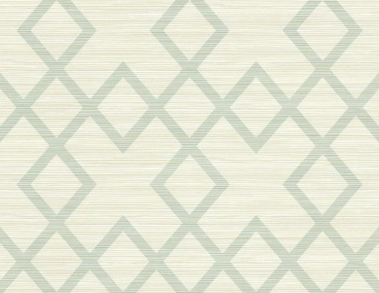 Vana Seafoam Woven Diamond Wallpaper