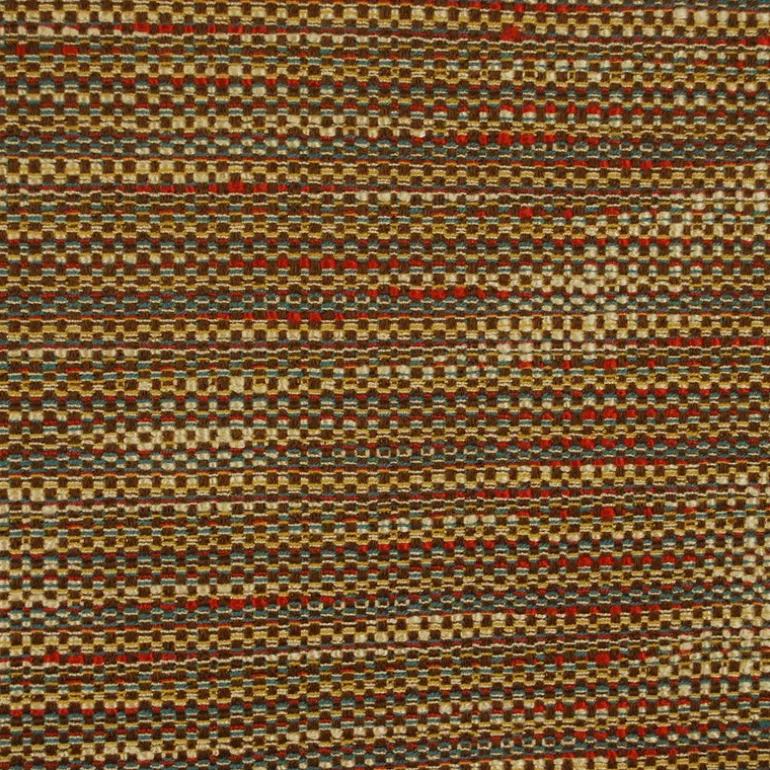 Waverly Tabby Twilight Chenille Brown Red Blue Fabric
